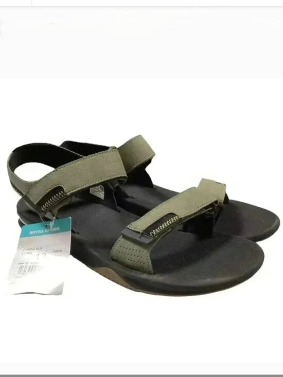 Reef Fanning Baja Mens 13 Strap Sandals Green Olive Faux Leather Vegan NEW main image 6